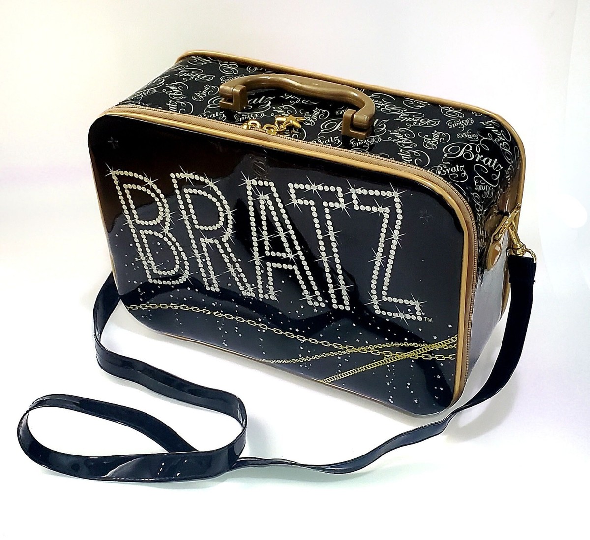 Bratz Black/Golden Cosmetics Carrying Hard Case Luggage with