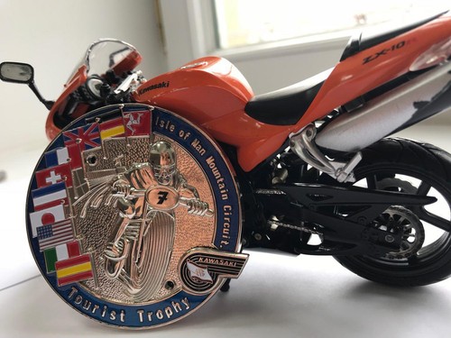 Vintage Kawasaki motorcycle bike badge emblem - Isle of Man Race badge Fits all!