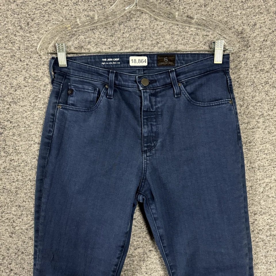 AG Adriano Goldschmied 27R Azul Oscuro The Jodi Crop High Rise Slim Flare Crop Foto 3 de 4