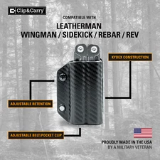 Kydex Multitool Sheath - Leatherman WINGMAN/SIDEKICK/REBAR/REV - USA MADE