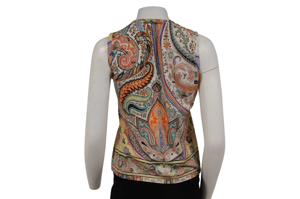 Camiseta sin mangas Etro para mujer manga corta cachemira mediana amarilla algodón mangas Foto 2 de 4