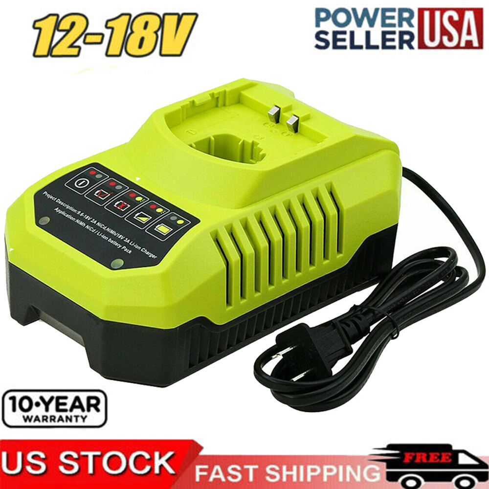 P117 Charger For RYOBI P108 18V One+ Plus P102 High Capacity Lithium-Ion Battery