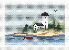 SEASIDE to fit Planet Earth ID TAG handpainted Needlepoint Canvas N.Crossings