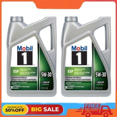 2 Pack Mobil 1 ESP European Car Formula Full Synthetic Motor Oil 5W-30, 5 Quart