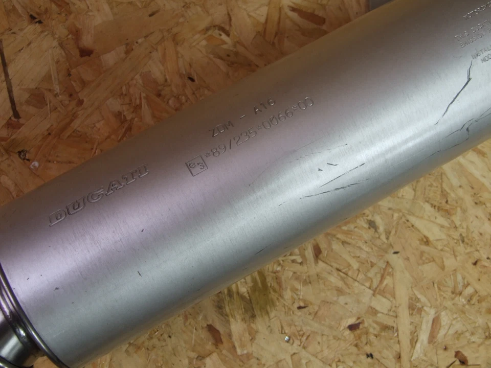 Ducati ST2 ST4 right exhaust silencer end can OEM 573.1.046.2A #004 - Image 3 of 4
