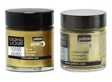 Pebeo Gedeo Gilding Liquid 30ml Metallic Gold Leaf Lacquer 2 Colours All Surface