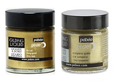 Pebeo Gedeo Gilding Liquid 30ml Metallic Gold Leaf Lacquer 2 Colours All Surface