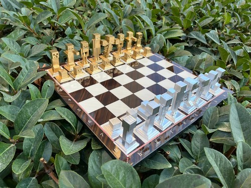 Mine Craft Chess Set w\ Mine Craft Pieces with Board -Handmade 3D Chess Set Gift - Picture 3 of 11