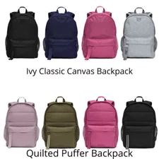 PINK Quilted Puffer & Ivy Classic Canvas Backpack  2024