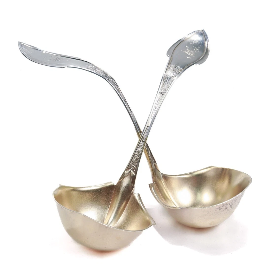 Pair of Wood & Hughes Sterling Silver Zephyr Pattern Gravy or Sauce Ladles
Opens in a new window or