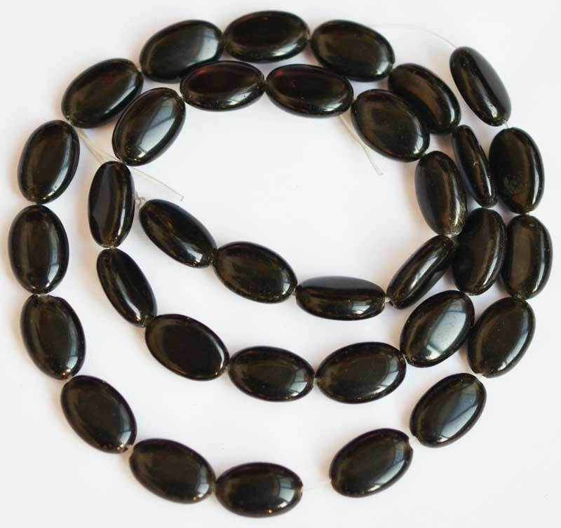 8x12mm AAA Oval Smooth Natural Onyx Black Agate Gemstone Beads 15