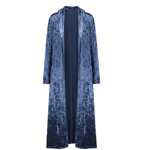 Cárdigan largo de terciopelo para mujer Kimono frente abierto chaqueta abrigo ropa exterior - Imagen 7 de 12