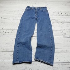 Levi' Premium Jeans Womens 28 Ribcage Straight Ankle Blue Denim Button Fly Pants