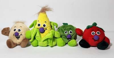Toy Box Vintage Fruit Seedies Plush Toys Lot Of 4 Veggies Vegetables