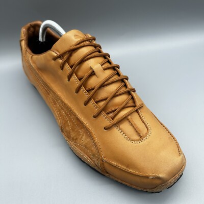 2006 Puma Moc GT braun Leder Turnschuhe 300780-02 Herren UK 9,5 eckige Zehe Vintage