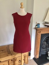 Zara Wine Dark Red Cut Out Back Mini Smart Dress Size L UK14 BNWT