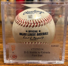 Reds vs Giants Game Used Baseball 6/26/2022 Mahle to Thairo Estrada Hit Foul MLB