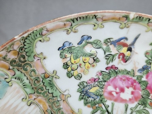 Set Of 4 Antique Chinese Rose Medallion Dinner Plates 8"D 1850-90 Floral Figural - Picture 14 of 24