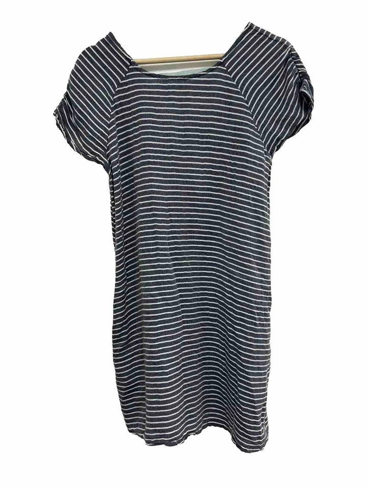 Vestido Roxy Mujer Rayas Espalda Abierta Manga Corta Azul Blanco Pequeño Foto 2 de 4