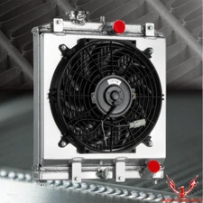 2 Row Radiator For 92-00 Honda CIVIC EJ EK DEL SOL EG INTEGRA DB DC W/Shroud Fan
