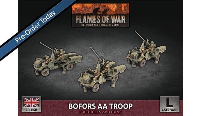 Bofors SP AA Troop Британский конец войны Flames of War NEW 7490₽