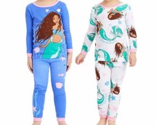 The Little Mermaid Girl's 4-Piece Long-Sleeved Pajama Set, Size 4T