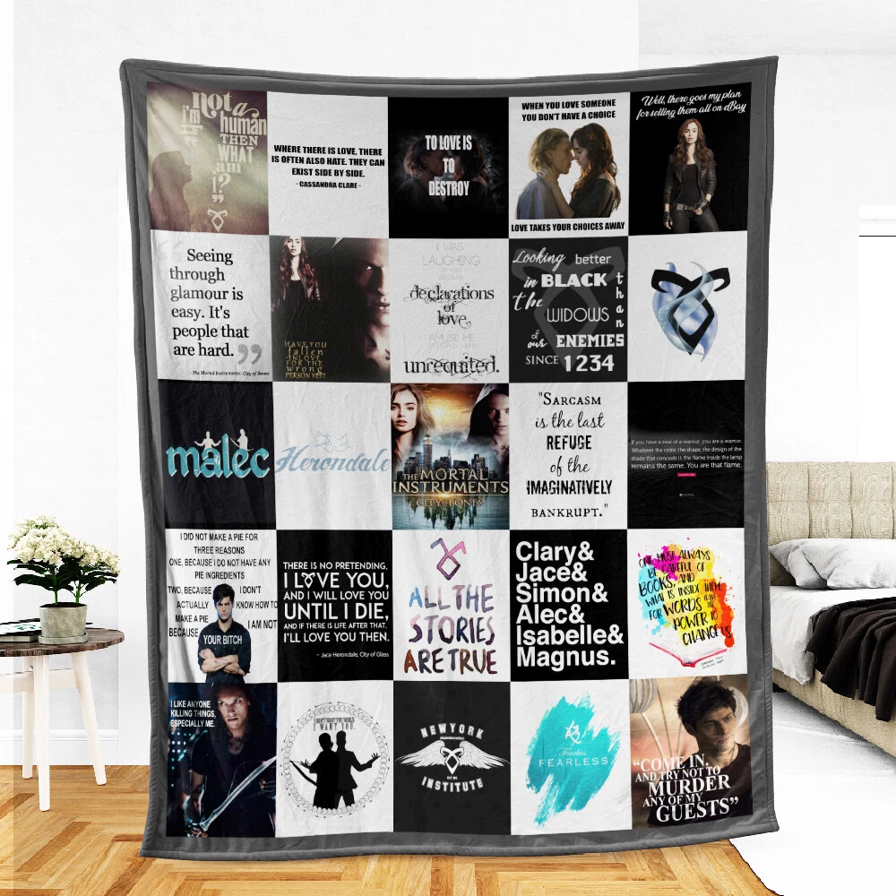 Cassandra Clare Blankets, The Shadowhunter Chronicles Fleece, Sherpa Blanket