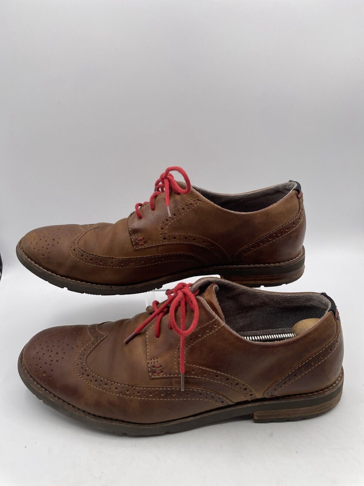 SAOLA Rockport A13854 scarpe Oxford uomo taglia 10 5 marrone punta tonda stringate pelle