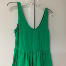 J. Crew Small Grass Green Tank A-Line Dress Scoop-Neck Sleeveless Cotton Summer