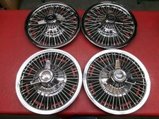 Vintage 1964-67 Chevy Impala Nova Ss Three Bar Spinner Hubcaps Wheel Covers
