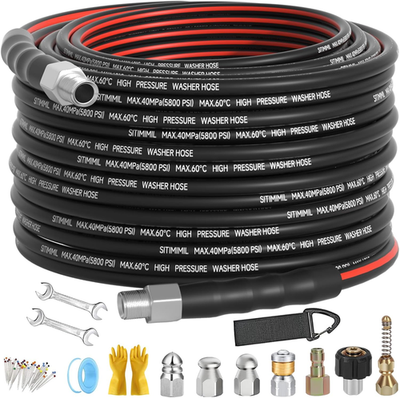 #ad Sewer Jetter Kit for Pressure Washer 50FT Drain Cleaner Hose 1 4 Inch NPT NPT $66.23