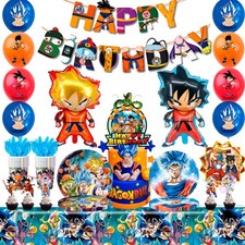 111Pcs Dragon Ball Z Goku Birthday Party Decorations Balloons Cups Plates Banner