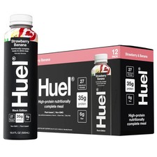 HUEL HIGH PROTEIN SHAKE MEAL REPLACEMENT SHAKES PLANT BASED STRAWBERRY BANANA 12