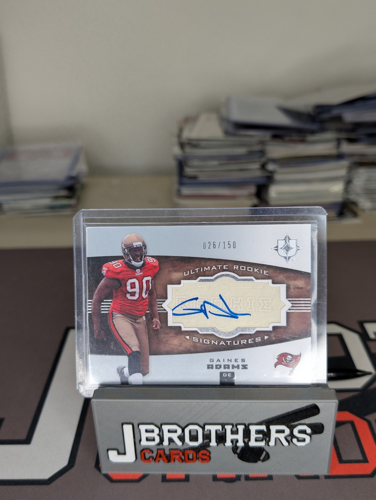 2007 UD ULTIMATE ROOKIE GAINES ADAMS RC AUTO 26/150, BUCCS