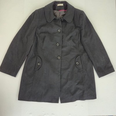 GEORGE Mantel 24 schwarz Damen wollreich Smart eleganter Stil mittellang