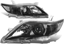 Pair Projector Headlights Compatible with 10-11 Toyota Camry, Black Housing Clea