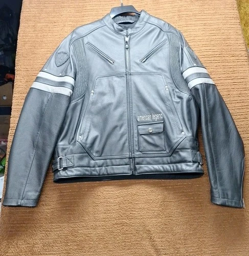 Arlen Ness Jacket Mens XL Black Leather American Legend Motorcycle Bikewear  - product listing photo