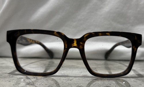 Opulize ERA B21-2 Tortoiseshell Brown Square Reading Glasses +0.00 Clear Lens