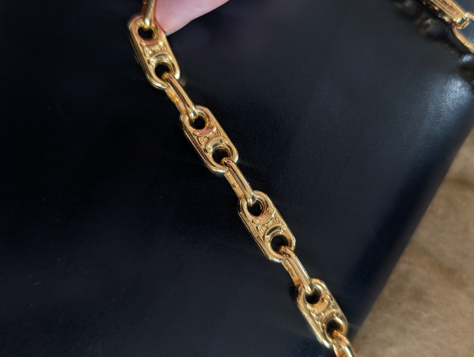 Rare Vinatage CELINE Triomphe Shoulder Bag With Triomphe Chain image 7