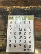 Stampin Up ABC-123 Sketch Alphabet Numbers Unmounted Rubber Stamp Set, NIB