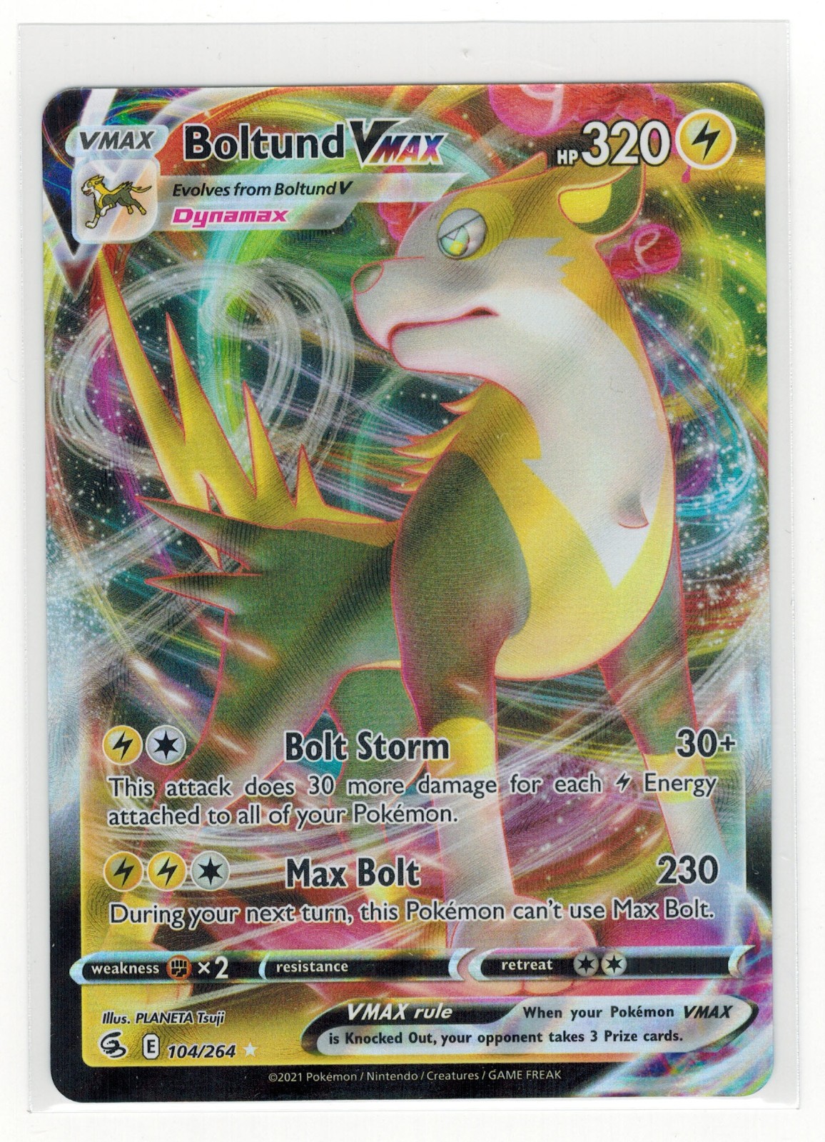 Boltund VMAX 104/264 Holo VMAX Rare Fusion Strike Pokemon Near Mint