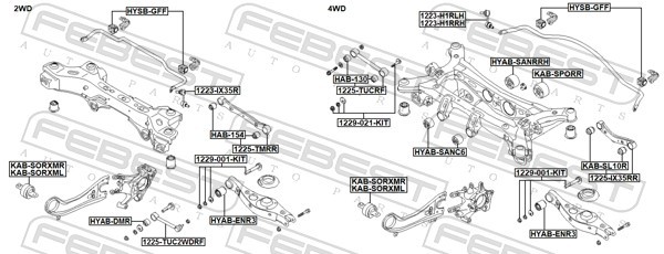 Für FEBEST 1225-TUC2WDRF REAR TRANSVERSE LINK WITH BALL JOINT