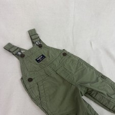 OshKosh B'gosh Cotton Green Overall One-Piece Outfit Sleeveless 3M Baby Snaps