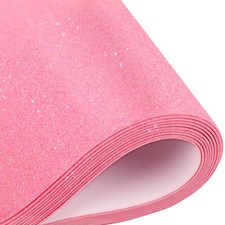 Glitter Paper Foam Adhesive Sheets for Valentine's Day Crafts, 10Pcs Pink