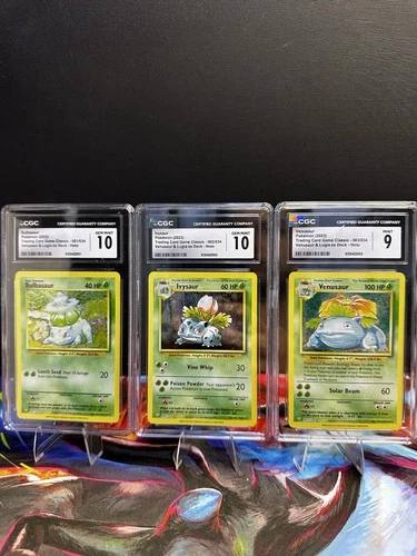 Pokemon Bulbasaur, Ivysaur, Venusaur Classic Collection Sequential CGC 10 & 9