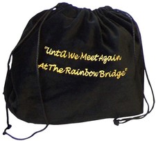 Small Black Rainbow Bridge Velvet Cremation Urn Bag - Velvet Cotton Bag for U...