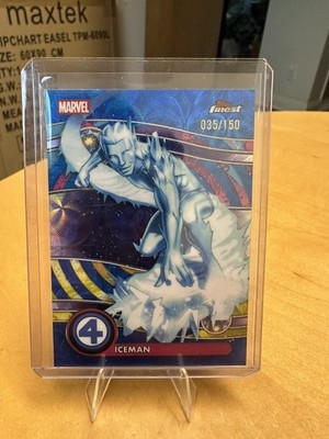 2026 Topps Finest Marvel Fantastic Four ICEMAN Negative Zone Blue /150 Uncommon