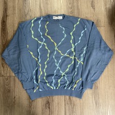 VTG St. Croix Abstract Knit Sweater Long Sleeve Mens XL Cosby 80s Grandpa-core