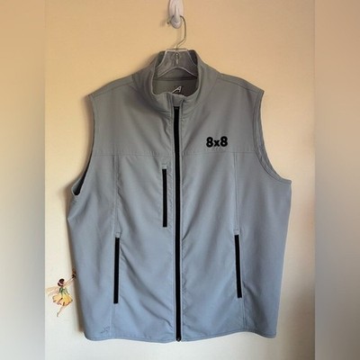 Antigua Demand Sleeveless Jacket Ahead USA Gray Shirt Size Large