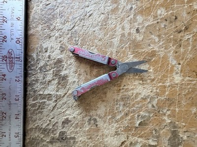 Vintage Leatherman Micra Red Multi Tool Scissors Knife Keychain USA